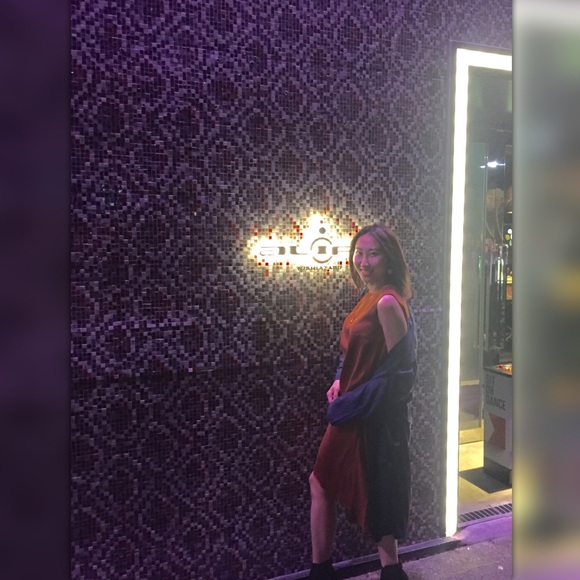 Sense of Place Japan Tokyo style Orange Midi Dress - Picture 2 of 5